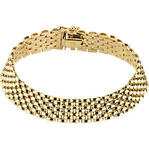 14K Yellow 10.25mm Panther 7" Bracelet