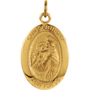 14K Yellow 15x11mm St. Anthony of Padua Medal