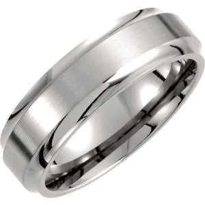 Titanium 7mm Ridged Band Size 11.5