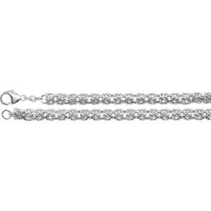 Sterling Silver 6mm Byzantine 16" Chain