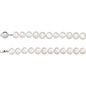 Sterling Silver Freshwater Cultured Pearl 18" Necklace