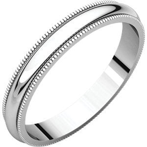 Sterling Silver 3mm Milgrain Band