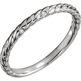 14K White .04 CTW Diamond Rope Band