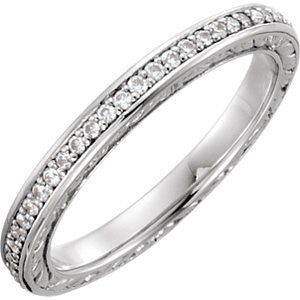 14K White Cubic Zirconia & 3/8 CTW Diamond Sculptural-Inspired Engagement Ring Size 7