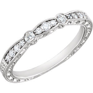 14K White 1-4 CTW Diamond Band Size 7