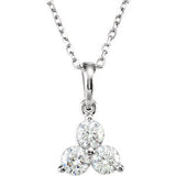 14K White 1/3 CTW Diamond Three-Stone Necklace