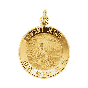 14K Yellow 15mm Infant Jesus Medal