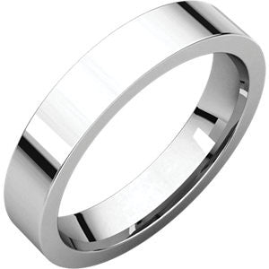 10K White 4mm Flat Comfort Fit Wedding Band