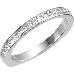 14K White 1-3 CTW Diamond Band for 5.2mm Engagement