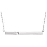 14K White 1/10 CTW Diamond Bar 17.5" Necklace