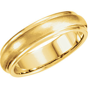 14K Yellow 5mm Design Band Size 7