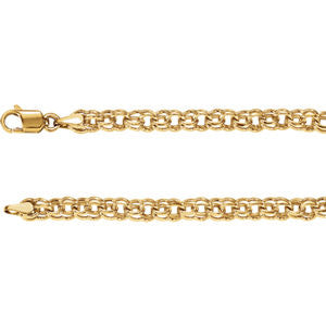 14K Yellow Solid Charm 7" Bracelet