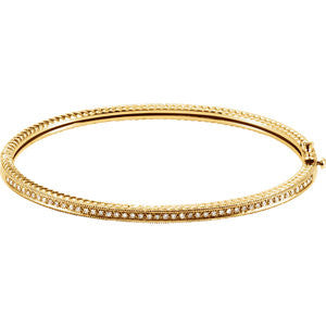 14K Yellow 1-3 CTW Diamond Bangle Bracelet