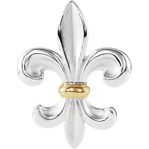 Sterling Silver & 14K Yellow Fleur-de-lis Pendant