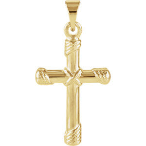 14K Yellow 18x12mm Cross Pendant