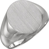 18K Yellow 14x12mm Men's Signet Ring with Brush Finish