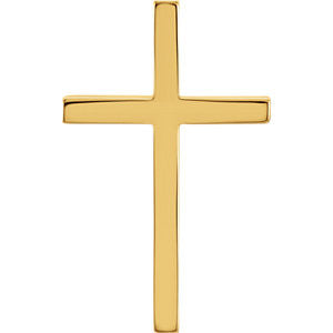 18K Yellow 29.5x18.25mm Cross Pendant