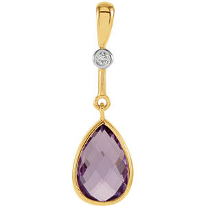 Amethyst & Diamond Pendant