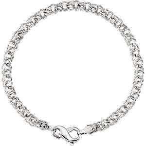 10K White Charm 7" Bracelet