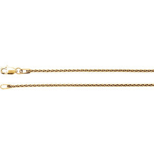 14K Yellow 1.25mm Wheat 20" Chain