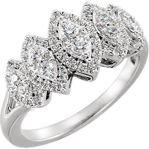 14K White 1-2 CTW Diamond Accented Engagement Ring