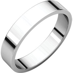 14K X1 White 4mm Flat Band