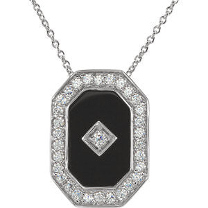 Onyx & Cubic Zirconia Necklace