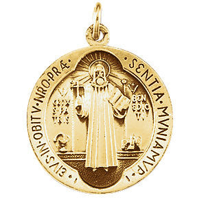 14K Yellow 18.5mm St. Benedict Medal