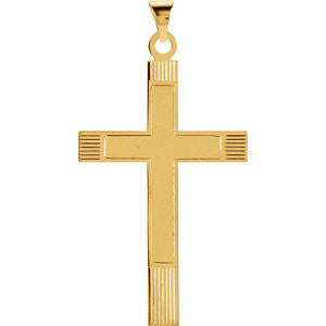 14K Yellow 39x25mm Cross Pendant