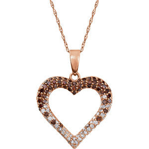 14K Rose 1-2 CTW Diamond Heart 18" Necklace