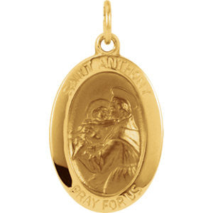 14K Yellow 19x13.5mm St. Anthony of Padua Medal