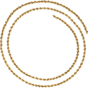 14K Yellow 2.5mm Rope 18" Chain