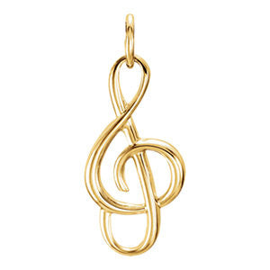 14K Yellow Treble Clef Charm