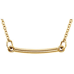 14K Yellow Tiny Posh Bar 16-18" Necklace