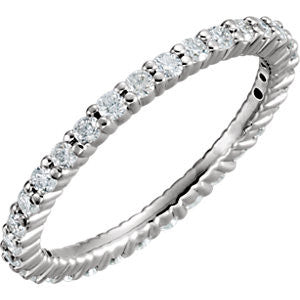 Platinum 1-2 CTW Diamond Eternity Band Size 5