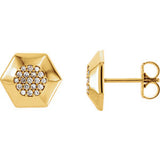 14K Rose 1/6 CTW Diamond Geometric Earrings with Backs