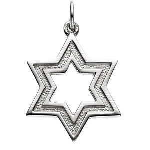 Sterling Silver 20.25x18mm Star of David Pendant