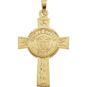 14K Yellow 28.5x20.7mm U.S. Navy Cross Pendant