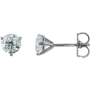 14K White 1 CTW Diamond Stud Earrings