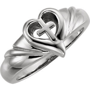 Heart & Cross Ring