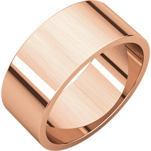 14K Rose 8mm Flat Band