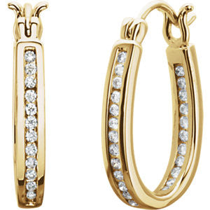 14K Yellow 1-3 CTW Diamond Inside-Outside Hoop Earrings