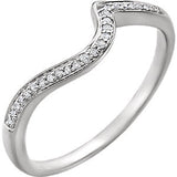 14K White .07 CTW Diamond Band for 4mm Round Ring