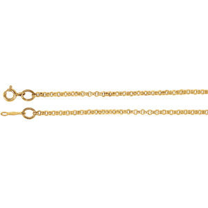 14K Yellow 2mm Rolo 24" Chain