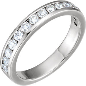 Platinum 1-2 CTW Diamond Band for 6.5mm Round Engagement Ring