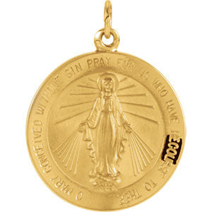 14K Yellow 21.75mm Miraculous Medal