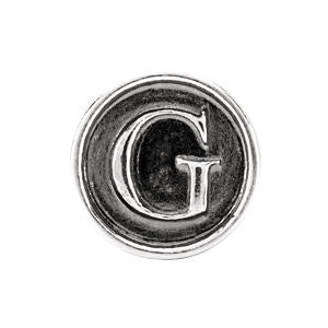 Sterling Silver 10.6mm Letter 
"G" Alpha Cylinder Bead