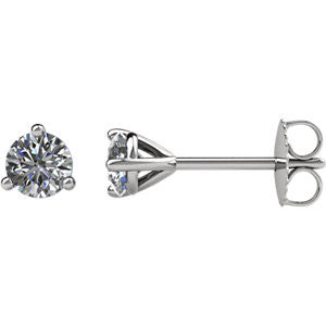 14K White 1-3 CTW Diamond Friction Post Stud Earrings