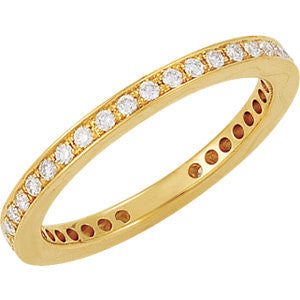 18K Yellow 3-8 CTW Diamond Eternity Band Size 7