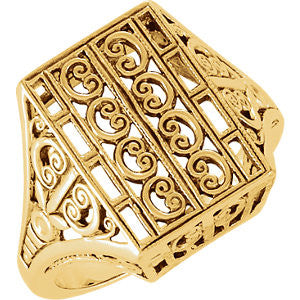 14K Yellow Vintage-Style & Filigree Ring